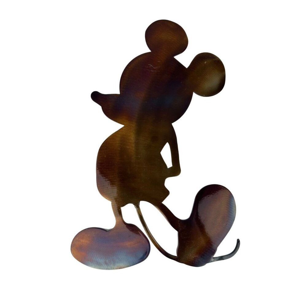 Handmade Mickey Mouse Silhouette Wall Art Hanging Disney Character Metal 8.5"